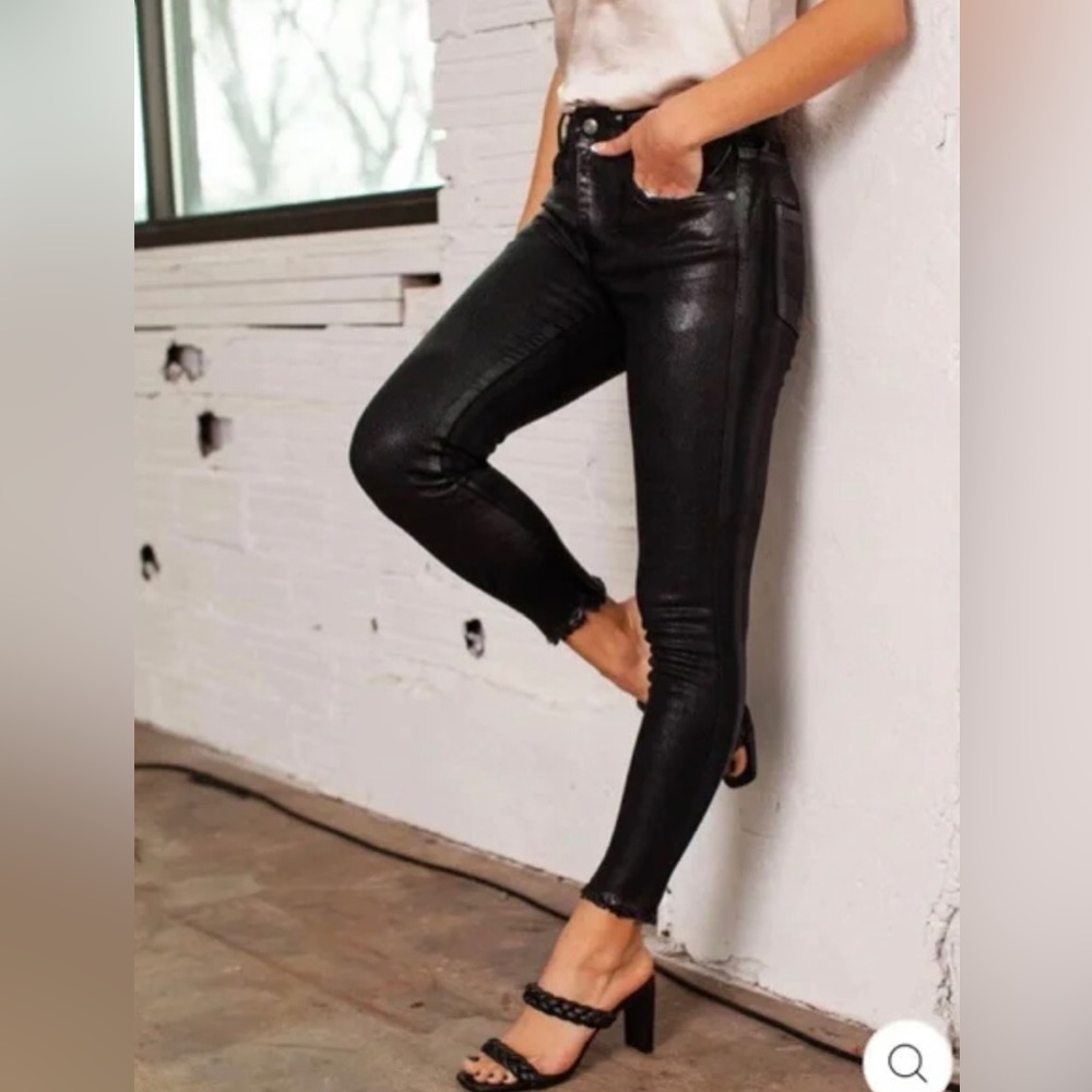 We the Free High Waist Raw Coated Skinny Jeans